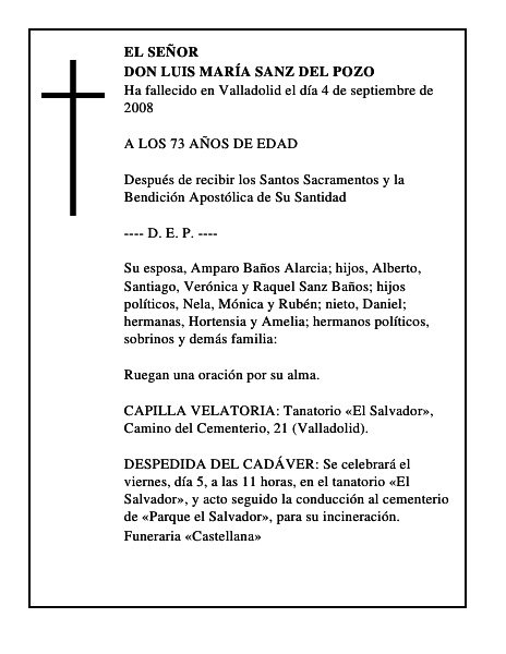 DON LUIS MARÍA SANZ DEL POZO