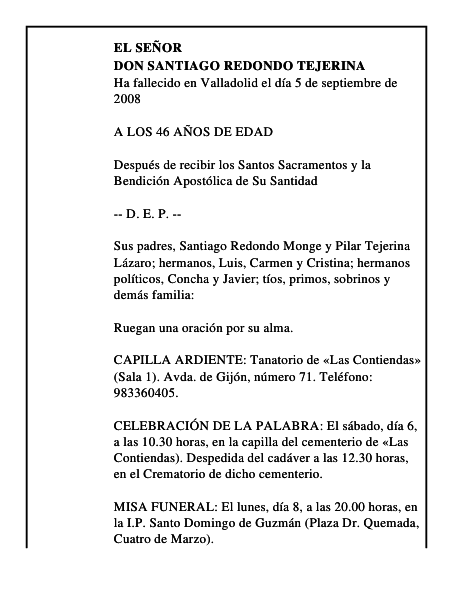 DON SANTIAGO REDONDO TEJERINA