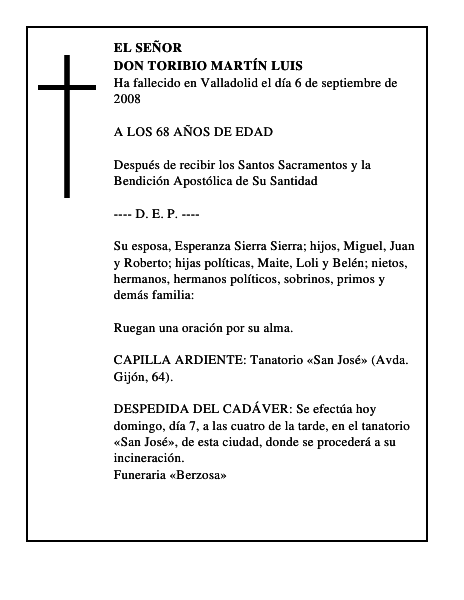 DON TORIBIO MARTÍN LUIS