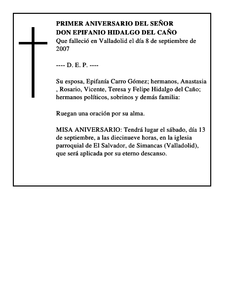DON EPIFANIO HIDALGO DEL CAÑO