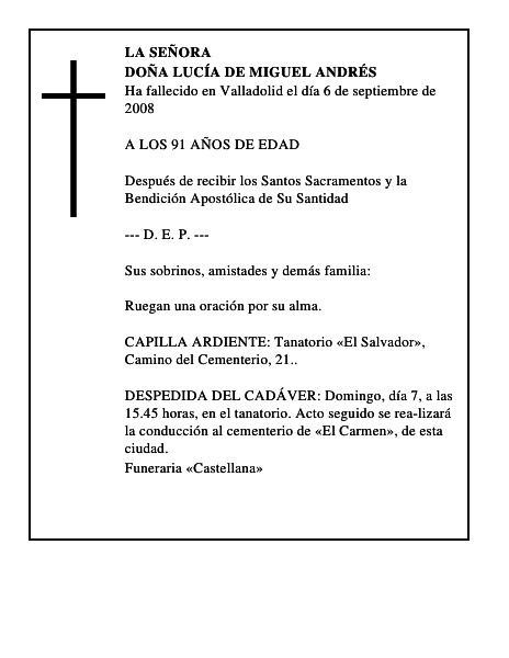 DOÑA LUCÍA DE MIGUEL ANDRÉS