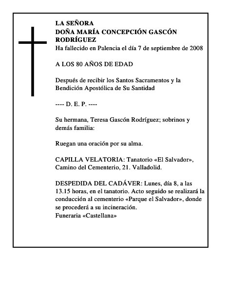 DOÑA MARÍA CONCEPCIÓN GASCÓN RODRÍGUEZ