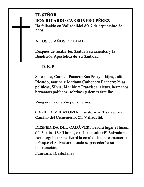DON RICARDO CARBONERO PÉREZ