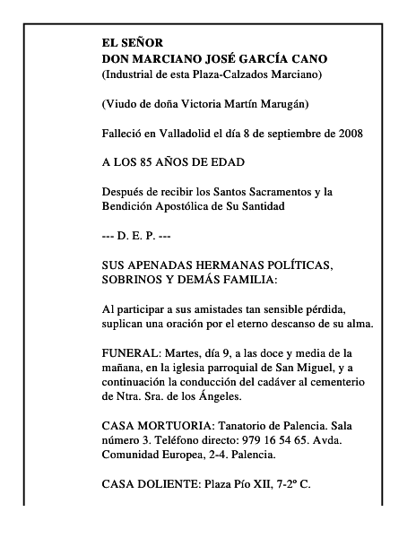 DON MARCIANO JOSÉ GARCÍA CANO