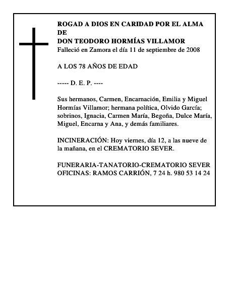 DON TEODORO HORMÍAS VILLAMOR