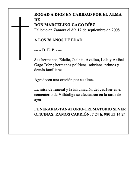 DON MARCELINO GAGO DÍEZ