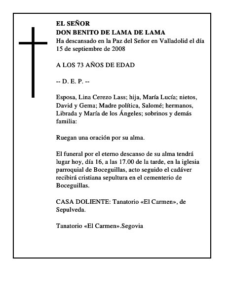 DON BENITO DE LAMA DE LAMA
