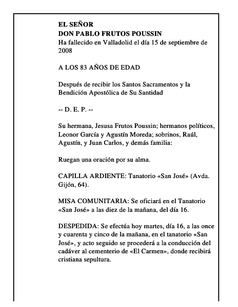 DON PABLO FRUTOS POUSSIN