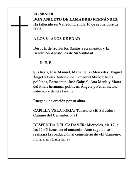 DON ANICETO DE LAMADRID FERNÁNDEZ