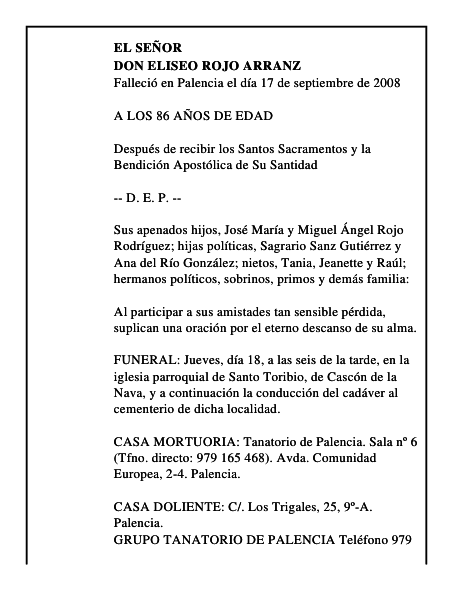 DON ELISEO ROJO ARRANZ