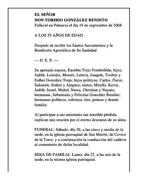 DON TORIBIO GONZÁLEZ BENDITO