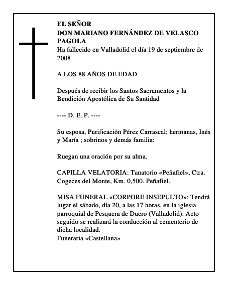 DON MARIANO FERNÁNDEZ DE VELASCO PAGOLA