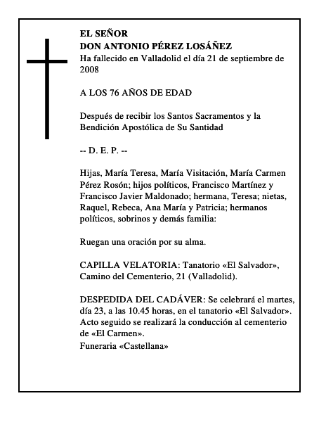 DON ANTONIO PÉREZ LOSÁÑEZ