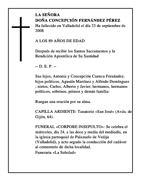 DOÑA CONCEPCIÓN FERNÁNDEZ PÉREZ