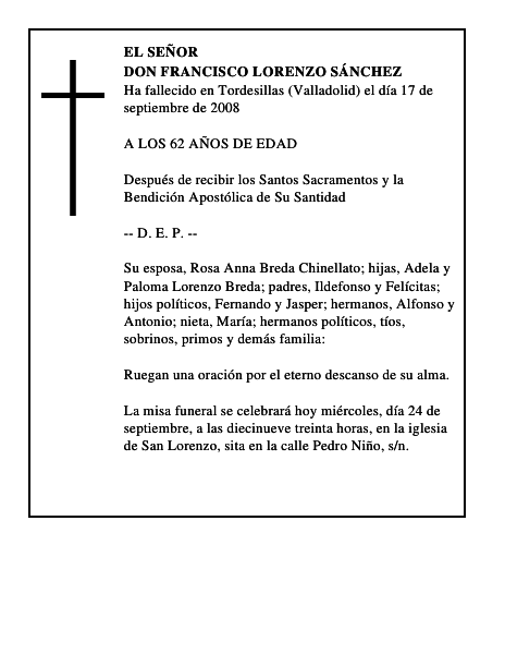 DON FRANCISCO LORENZO SÁNCHEZ