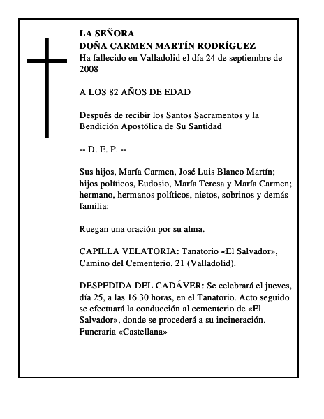 DOÑA CARMEN MARTÍN RODRÍGUEZ