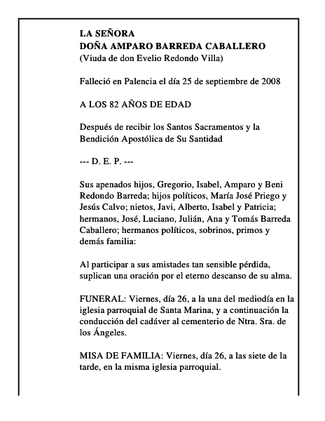 DOÑA AMPARO BARREDA CABALLERO
