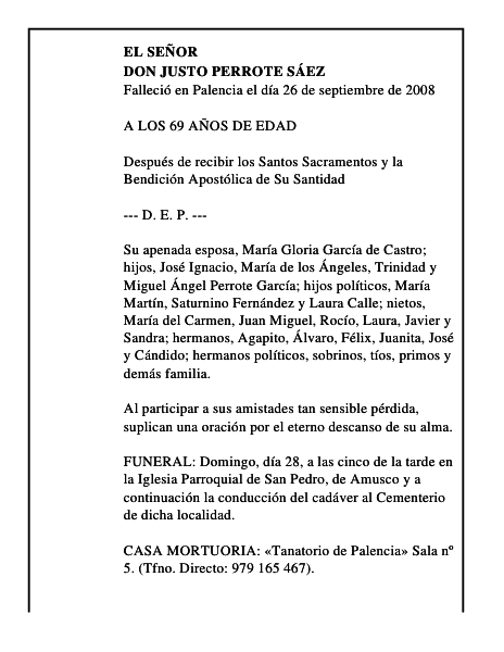 DON JUSTO PERROTE SÁEZ