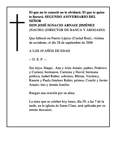 DON JOSÉ IGNACIO ARNAIZ JIMÉNEZ