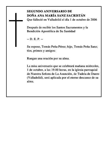 DOÑA ANA MARÍA SANZ SACRISTÁN