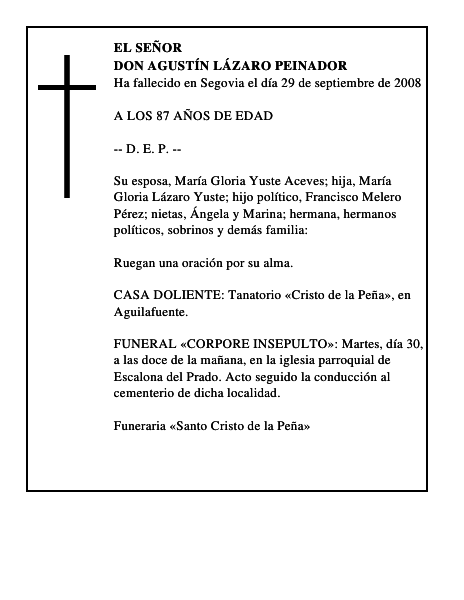 DON AGUSTÍN LÁZARO PEINADOR