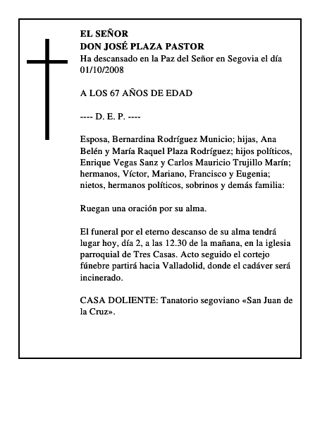 DON JOSÉ PLAZA PASTOR
