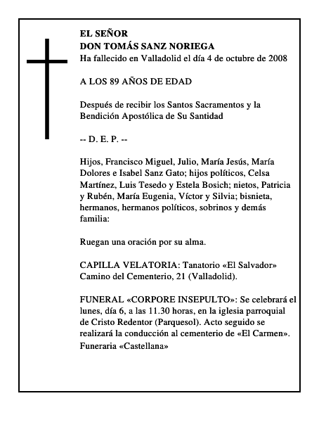 DON TOMÁS SANZ NORIEGA