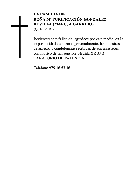 DOÑA Mª PURIFICACIÓN GONZÁLEZ REVILLA (MARUJA GARRIDO)