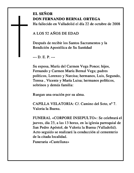 DON FERNANDO BERNAL ORTEGA