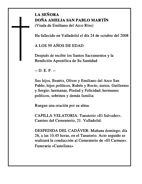 DOÑA AMELIA SAN PABLO MARTÍN