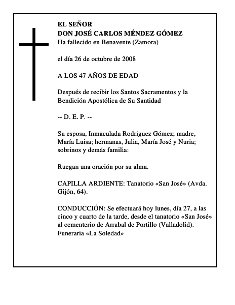DON JOSÉ CARLOS MÉNDEZ GÓMEZ