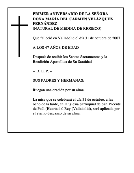 DOÑA MARÍA DEL CARMEN VELÁZQUEZ FERNÁNDEZ