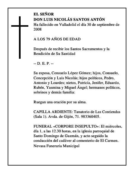 DON LUIS NICOLÁS SANTOS ANTÓN
