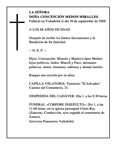DOÑA CONCEPCIÓN MEDON MIRALLES
