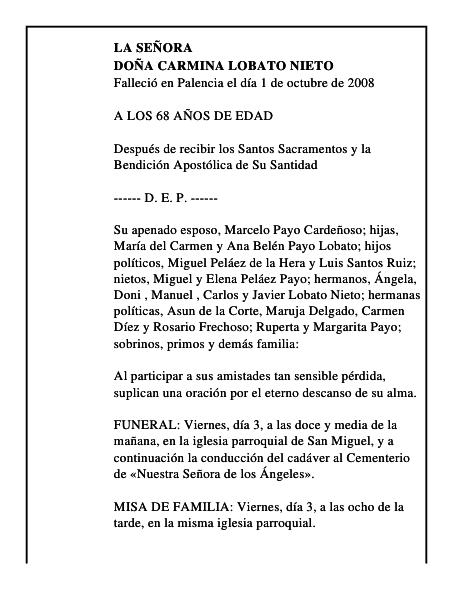 DOÑA CARMINA LOBATO NIETO