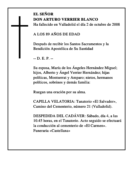 DON ARTURO VERRIER BLANCO