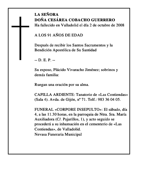 DOÑA CESÁREA COBACHO GUERRERO