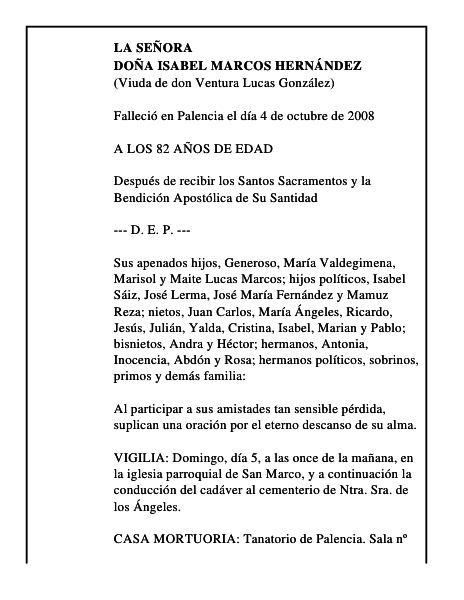 DOÑA ISABEL MARCOS HERNÁNDEZ