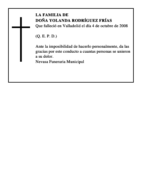 DOÑA YOLANDA RODRÍGUEZ FRÍAS