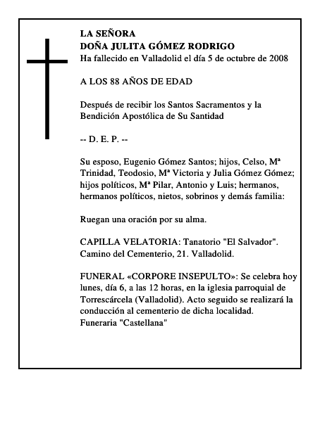 DOÑA JULITA GÓMEZ RODRIGO