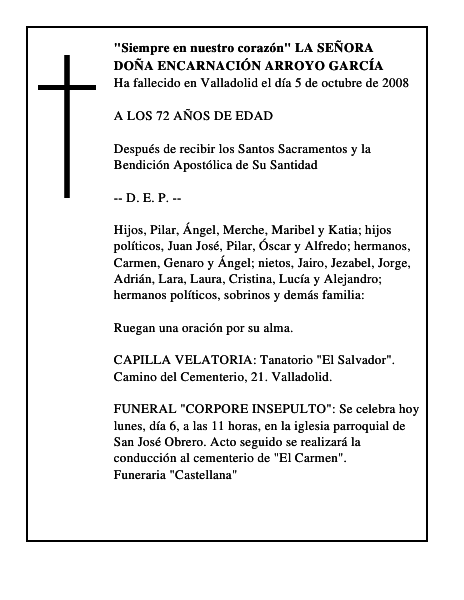DOÑA ENCARNACIÓN ARROYO GARCÍA