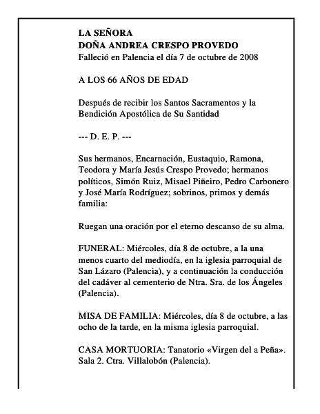 DOÑA ANDREA CRESPO PROVEDO
