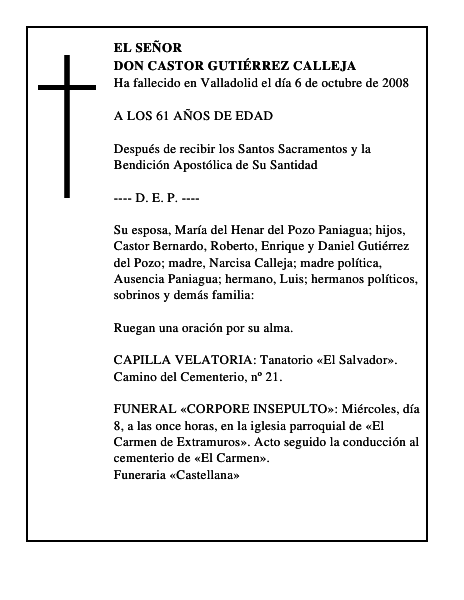 DON CASTOR GUTIÉRREZ CALLEJA