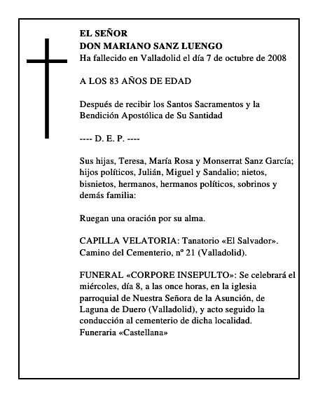 DON MARIANO SANZ LUENGO