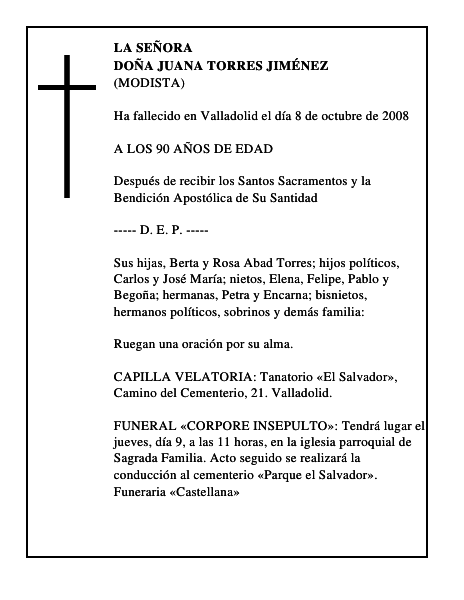 DOÑA JUANA TORRES JIMÉNEZ