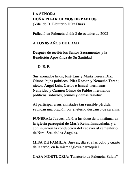 DOÑA PILAR OLMOS DE PABLOS