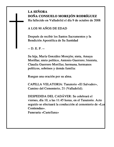 DOÑA CONSUELO MOREJÓN RODRÍGUEZ