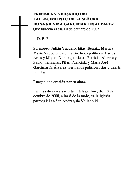 DOÑA SILVINA GARCIMARTÍN ÁLVAREZ
