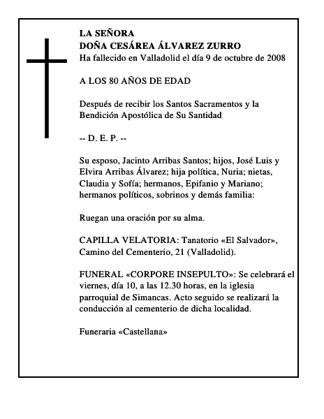 DOÑA CESÁREA ÁLVAREZ ZURRO