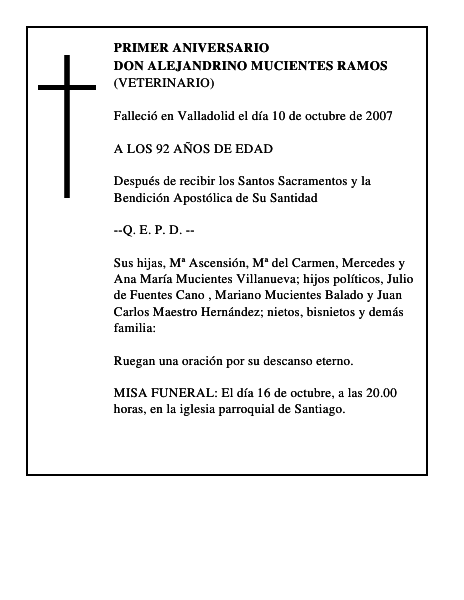 DON ALEJANDRINO MUCIENTES RAMOS